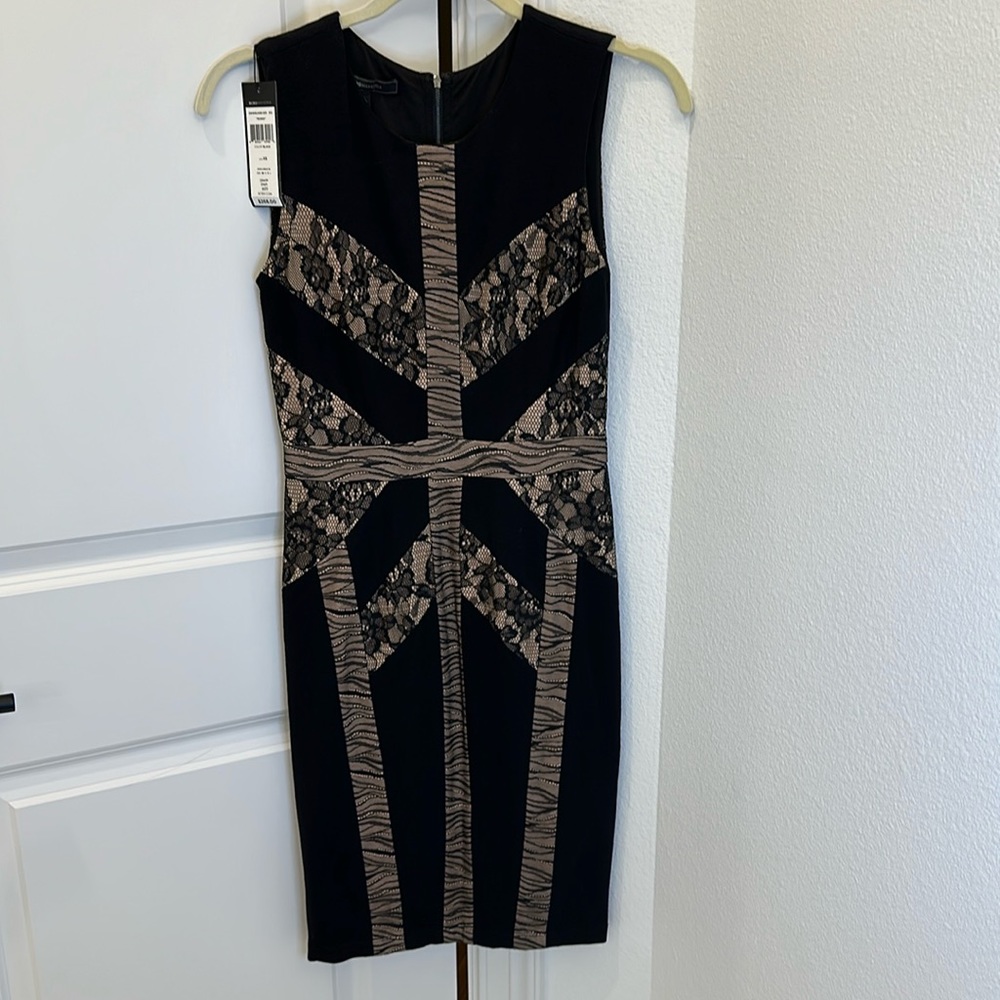 Gorgeous, stretchy dress with nude/lace. Never worn. Comfortable